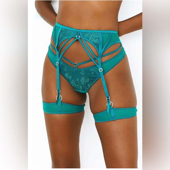 NEW! Lounge Intimate Garter Suspender Belt Willow Green SZ S - Picture 2 of 11